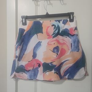Walter Hagen Abstract Floral Mini Athletic Skort Artsy Golf Tennis Pickleball